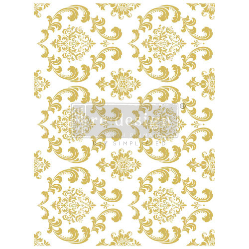 Prima Marketing Re-Design Gold Foil Kacha Decor Transfers-House of Damask RE665586 - 655350665586