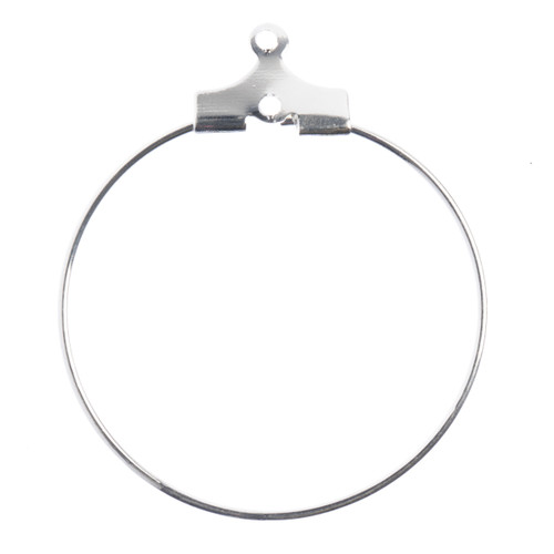 John Bead Earring Hoop Medium 25mm 12/Pkg-Silver 1401060