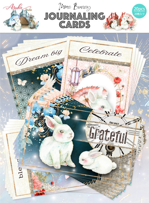 Moon Bunny Journal Card Pack 20/Pkg-4 Designs/5 Each - MP-61247 - 4582248612475