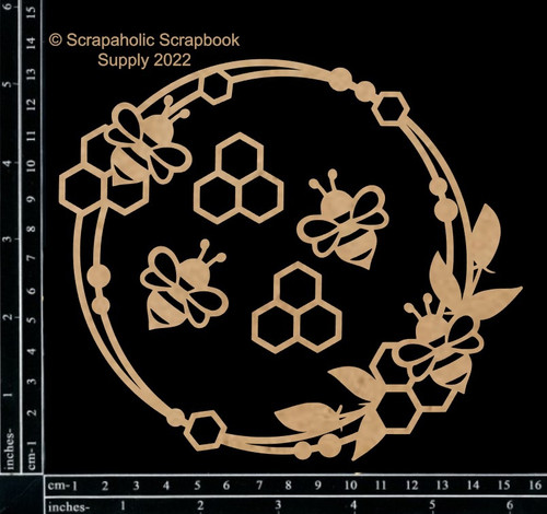 Scrapaholics Laser Cut Chipboard 2mm Thick-Bee Frame Set, 5/Pkg 1" To 6" S88785