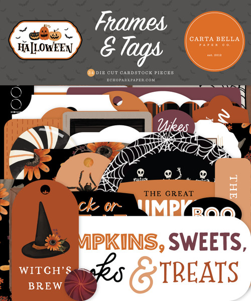 Carta Bella Cardstock Ephemera-Frames & Tags, Halloween HW324025 - 691835209517