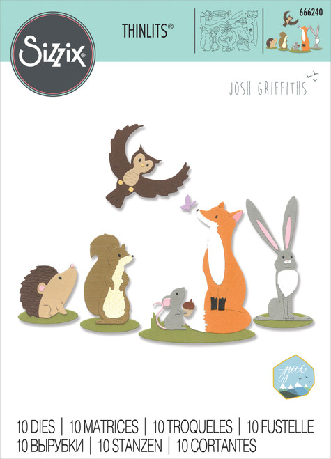 Sizzix Thinlits Dies By Josh Griffiths 10/Pkg-Forest Animals #1 666240 - 630454284239