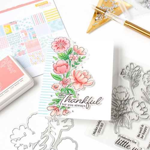 Pinkfresh Studio Clear Stamp Set 4"X6"-Lovely Blooms PF207723