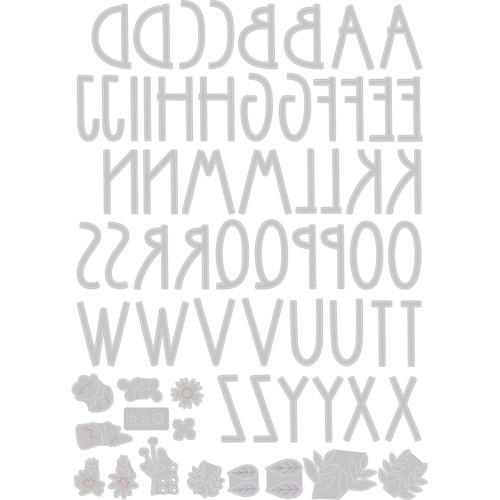 Sizzix Thinlits Dies By Alexis Trimble 66/Pkg-Floral Alphabet 666236