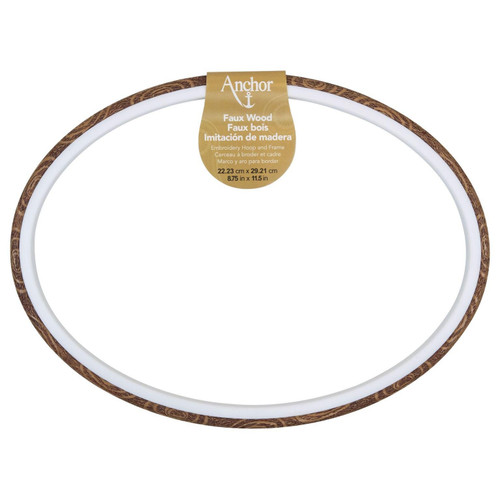 Anchor Faux Wood Oval Embroidery Hoop 12"A4407X12 - 073650065316