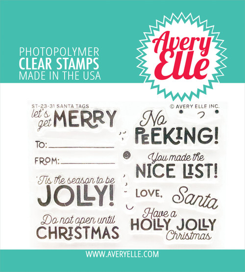 Avery Elle Clear Stamp Set-Santa Tags AE2331 - 810083781990