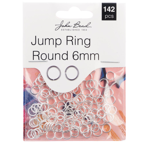 John Bead Jump Ring Round 6mm 142/Pkg-Silver 1401004 - 665772203006