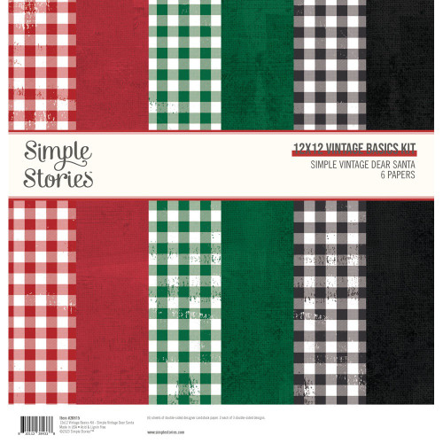 Simple Stories Basics Double-Sided Paper Pack 12"X12" 6/Pkg-Simple Vintage Dear Santa SVD20815 - 810112384338