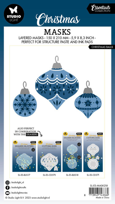 Studio Light Essentials Stencil 5.90"X8.25"-Nr. 218, Christmas Balls - SMASK218