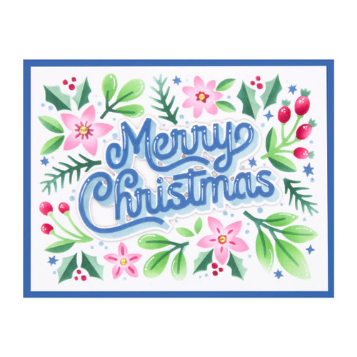 Spellbinders Stencils From The Layered Christmas Stencils-Merry Christmas Foliage STN068