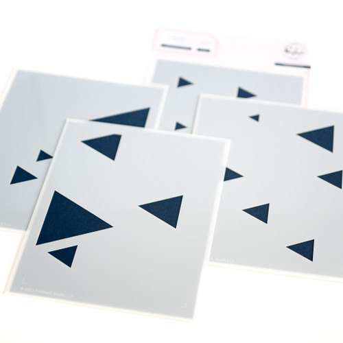 Pinkfresh Studio Stencils 4.25"X5.25" 4/Pkg-Overlapping Triangles PF212323 - 736952881168