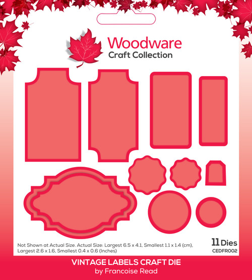 Woodware Craft Dies By Francoise Read-Vintage Labels 11/Pkg CEDFR002 - 5055305980835