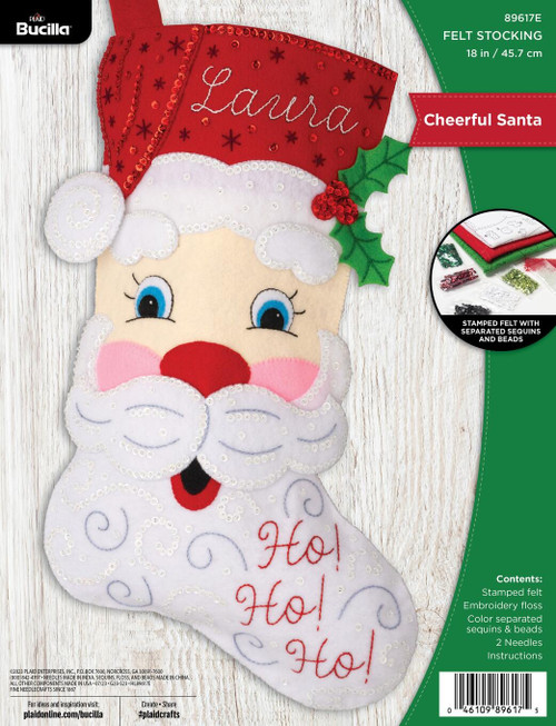 Bucilla - Felt Stocking Applique Kit 18 Long - Ahoy Santa (89466E)