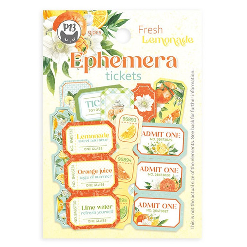 Fresh Lemonade Ephemera Cardstock Die-cuts 9/Pkg-Tickets P13LEM38 - 5905523082043