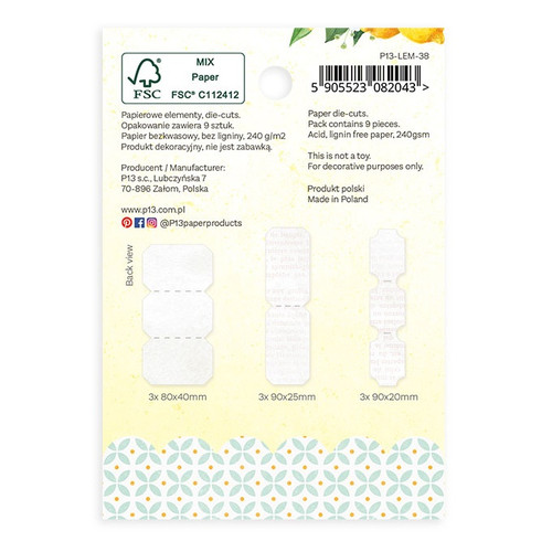 Fresh Lemonade Ephemera Cardstock Die-cuts 9/Pkg-Tickets - P13LEM38 Fresh Lemonade Ephemera Cardstock Die-cuts 9/Pkg-Tickets - P13LEM38