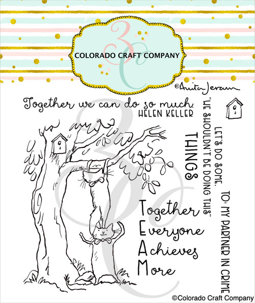 Colorado Craft Company Clear Stamps 4"X4"-Team Cats-By Anita Jeram C3AJ808 - 810043858083