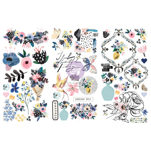 Spring Abstract Rub-On Transfers 6"X12" 3/Sheets- - P661595 - 655350661595