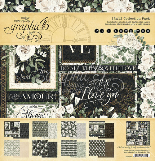 Graphic 45 Collection Pack 12"X12"-P.S. I Love You - G4502641 - 810070163945