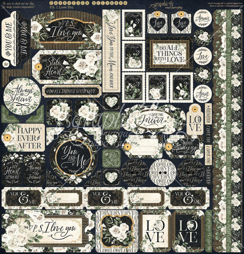 Graphic 45 Collection Pack 12"X12"-P.S. I Love You - G4502641