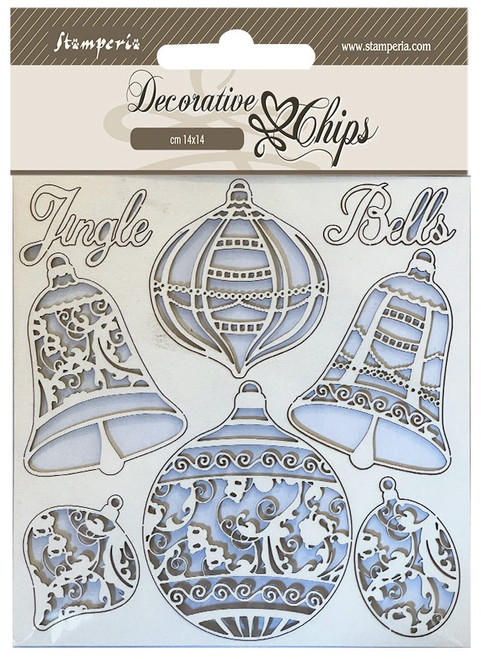 Stamperia Decorative Chips 5.5"X5.5"-Christmas Balls SCB177 - 5993110029489