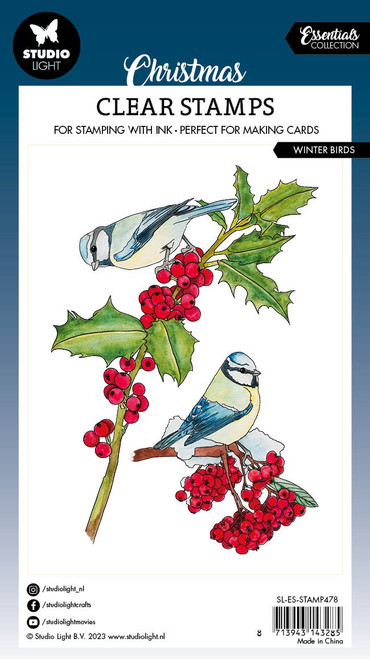 Studio Light Essentials Clear Stamp-Nr. 478, Winter Birds - STAMP478