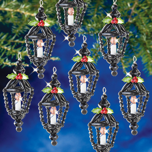 The Beadery Beaded Ornament Kit-Christmas Lantern, Makes 10 ORNMENT-7473 - 045155903707
