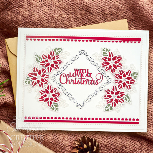 Creative Expressions Craft Dies By Sue Wilson-Festive Poinsettia Corner CED3266
