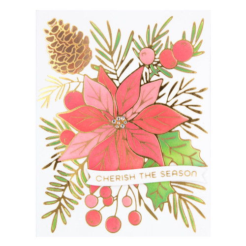 Spellbinders Glimmer Hot Foil Plate-Full Bloom Poinsettia GLP427