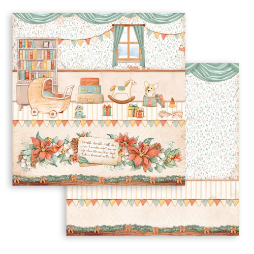 Stamperia Double-Sided Paper Pad 12"X12" 10/Pkg-All Around Christmas SBBL140