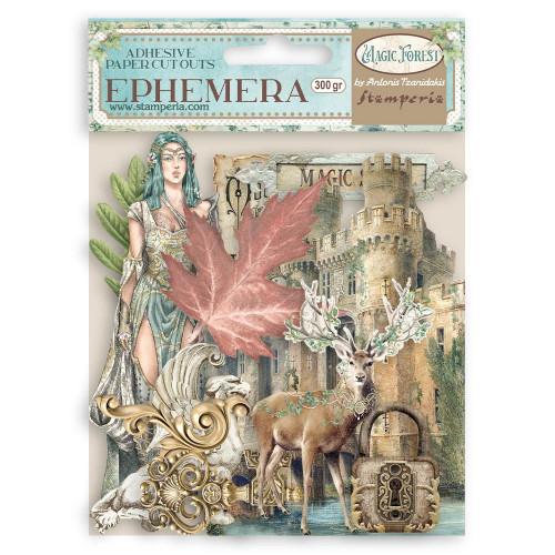 Stamperia Cardstock Ephemera Adhesive Paper Cut Outs-Magic Forest DFLCT14 - 5993110026778