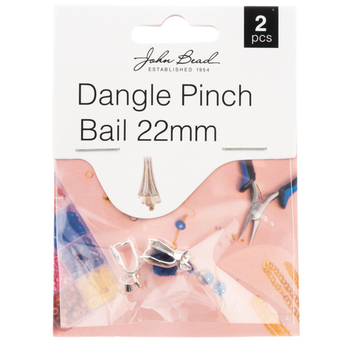 John Bead Dangle Pinch Bail 22mm 2/Pkg-Silver - 1401176 - 665772231931