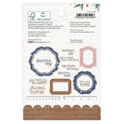 Coffee Break Ephemera Cardstock Die-Cuts 12/Pkg-Frames & Words - P13COF37 Coffee Break Ephemera Cardstock Die-Cuts 12/Pkg-Frames & Words - P13COF37