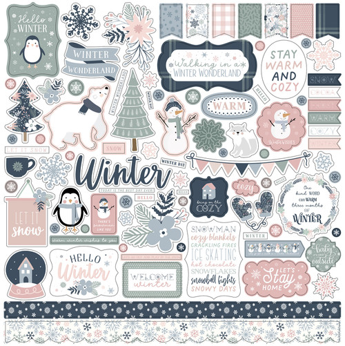 Echo Park Elements Cardstock Stickers 12"X12"-Winterland TL333014 - 691835236919