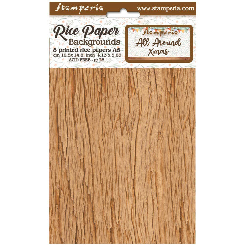 Stamperia Assorted Rice Paper A6 8/Sheets-All Around Christmas - FSAK6009 - 5993110029205