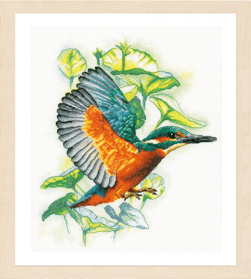 LanArte Counted Cross Stitch Kit 12"X16.4"-Flying Kingfisher on Aida (14 Count) L0200096