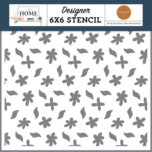 Carta Bella Stencil 6"X6"-Feeling Of Home Flower, At Home - AH339034 - 691835261317