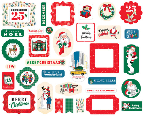 Carta Bella Cardstock Ephemera-Icons, Season's Greetings SG329024