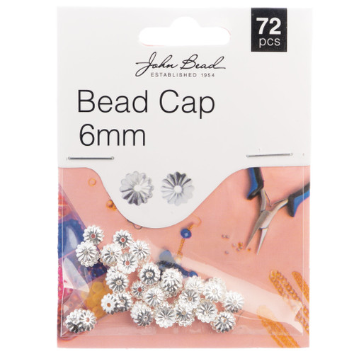 John Bead Bead Cap 6mm 72/Pkg-Silver 1401067 - 665772203761