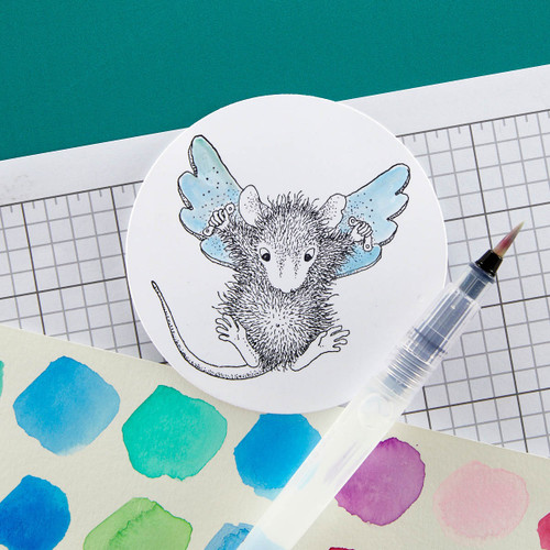 House Mouse Cling Rubber Stamp-Flying To See You RSC012