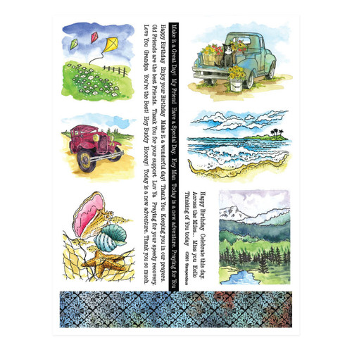 Stampendous Quick Card Backgrounds-Great Outdoors QC005
