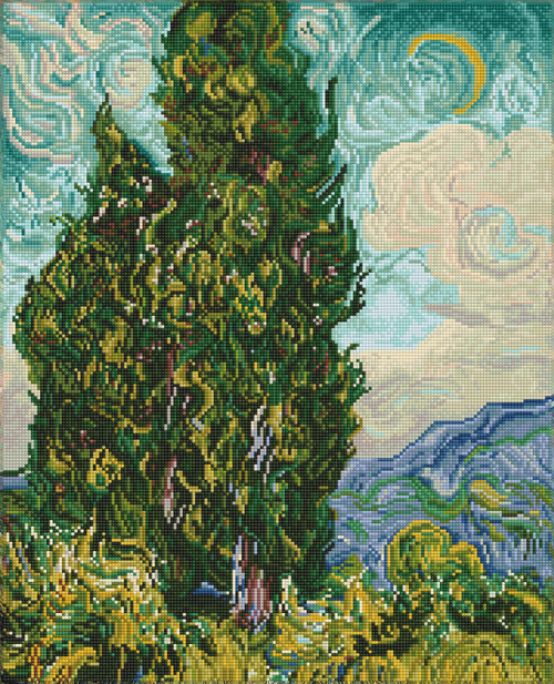 Diamond Dotz Diamond Art Kit 62.5"X50.5"-Cypresses (Van Gogh) DD12074 - 4895225929160