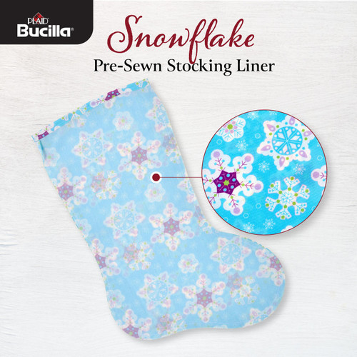 Bucilla Felt Stocking Liners For 18" Stockings-Snowflakes SL896-73E