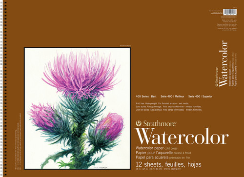 Strathmore Watercolor Spiral Paper Pad 18"X24"-140lb Cold Press, 12 Sheets P44056 - 012017471186