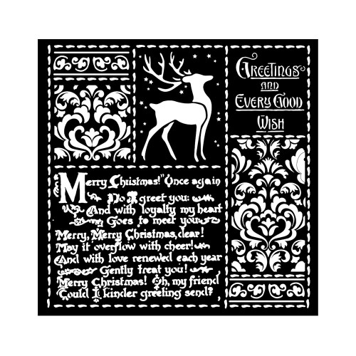 Stamperia Stencil 7"X7"-Christmas Letters - KSTDQ87 - 5993110029410