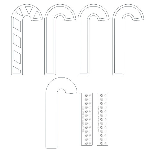 Santa's Workshop Light Chipboard 3D Base 6"X8"-Cane - P13SAN49