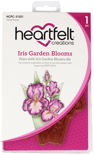 Heartfelt Creations Cling Rubber Stamp Set-Iris Garden Blooms HCP31021 - 817550028787