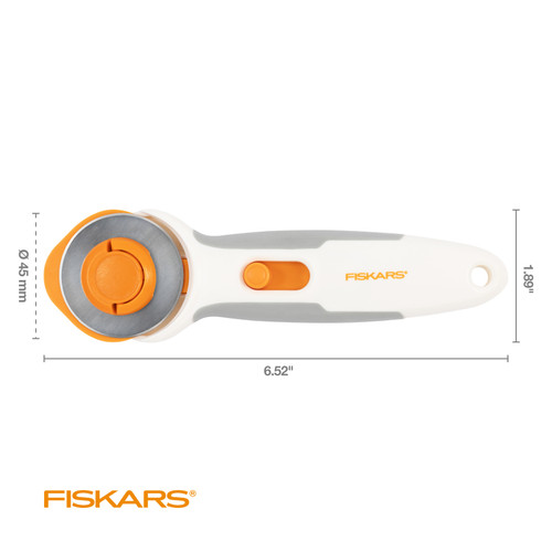 Fiskars Easy Change Stick Rotary Cutter 45mm-Orange / White - 1065933 Fiskars Easy Change Stick Rotary Cutter 45mm-Orange / White - 1065933
