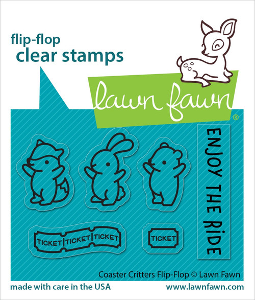 Lawn Fawn Clear Stamps 3"X2"-Coaster Critters Flip-Flop LF3075 - 789554578547