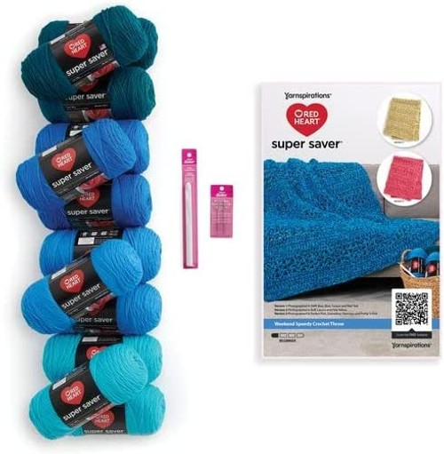 Red Heart Weekend Speedy Crochet Kit-Cool Blue SSKITC - 073650079184