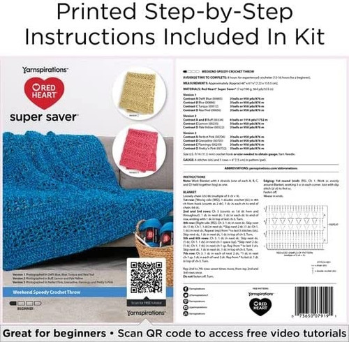 Red Heart Weekend Speedy Crochet Kit-Cool Blue SSKITC